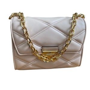 Michael Kors Serena Medium Powder Blush Flap Shoulder Vegan Bag NWT